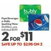Pepsi Beverages Or Bubly Sparkling Water - 2/$11.00 (Up to $2.98 off)